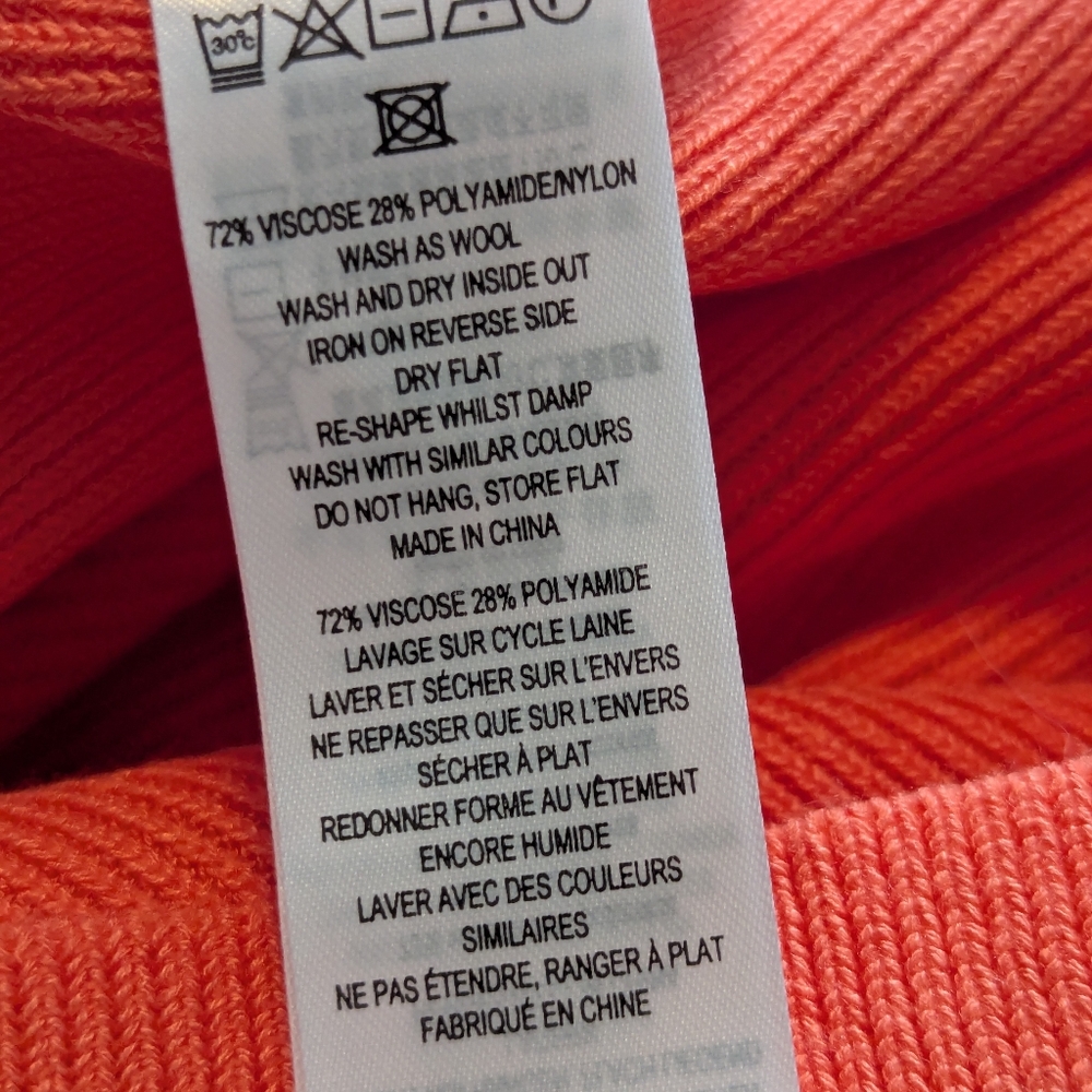 NWT French Connection Coral Orange Viscose Knit Lindee Front Twist Slipdress, S - Picture 6 of 7